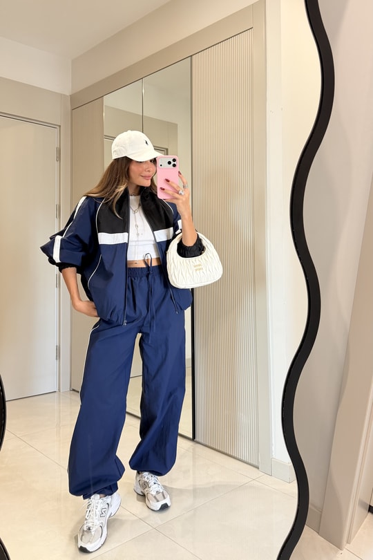 Bianca Lacivert Kontrast Geçişli Paraşüt Takım
