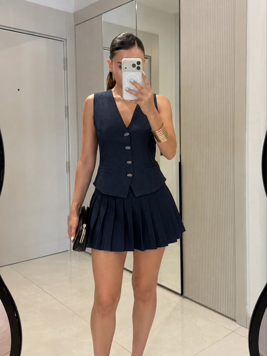 Holla Denim Düğmeli Premium Yelek
