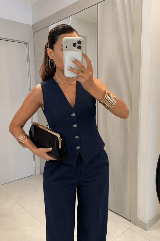 Holla Denim Düğmeli Premium Yelek