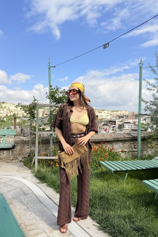 Laura Kahve Triko İkili Takım