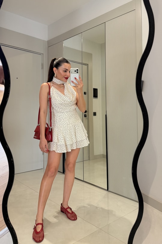 Rumba Puantiyeli Kat Kat Şort Etek