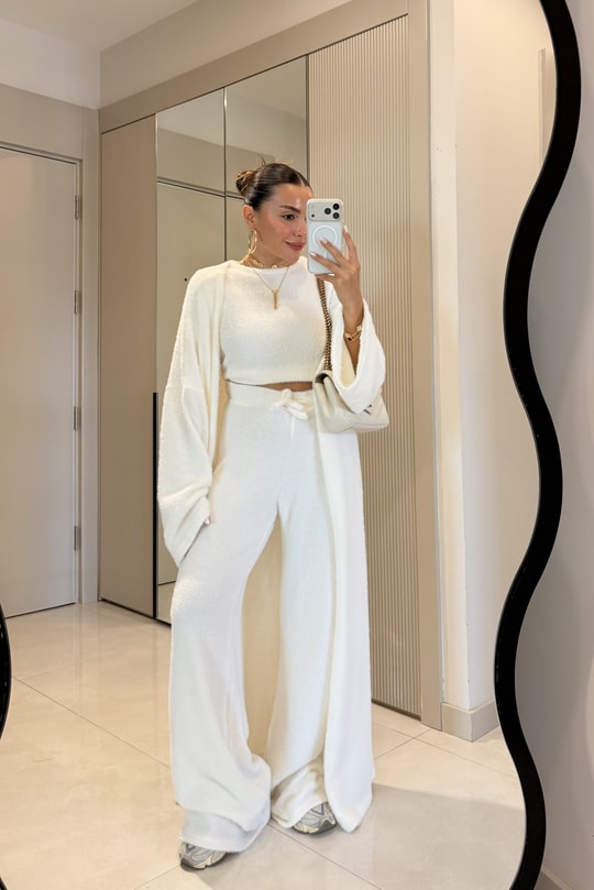 Spance Beyaz Yumuşak Dokulu Üçlü Premium Takım