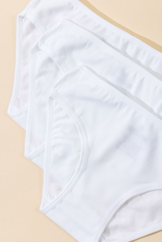 Kız Çocuk Pamuklu Bikini Kesim Düz Basic Külot 3'lü Paket Beyaz