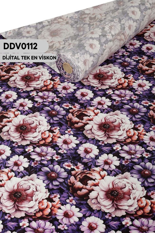  Digital Baskı Dar En Pamuk Viskon Kumaş 90cm-DDV0112DDV0112