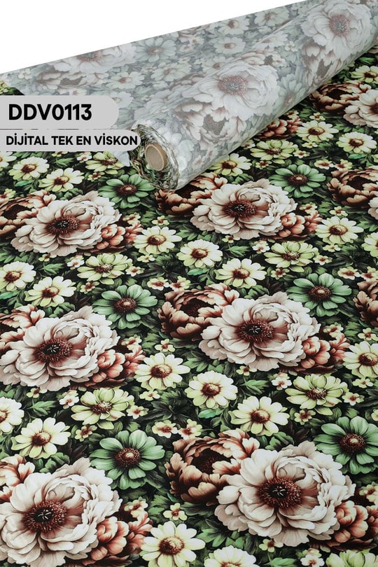  Digital Baskı Dar En Pamuk Viskon Kumaş 90cm-DDV0113DDV0113