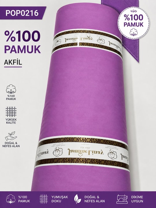 %100 Pamuk Akfil  Poplin Nevresim Kumaşı En 240 cmPOP0216