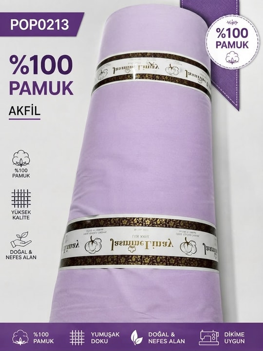 %100 Pamuk Akfil  Poplin Nevresim Kumaşı En 240 cmPOP0213