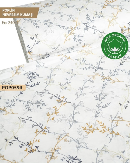 %100 Pamuk Poplin Nevresim Kumaşı En 240 cmPOP0594