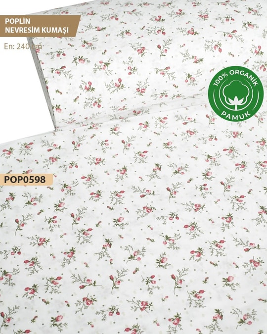 %100 Pamuk Poplin Nevresim Kumaşı En 240 cmPOP0598