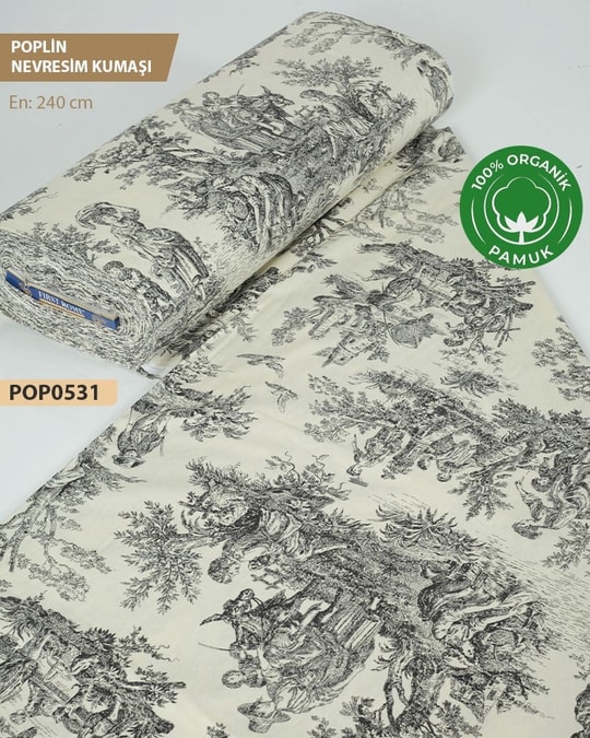 %100 Pamuk Poplin Nevresim Kumaşı En 240 cm-POP0531-31POP0531