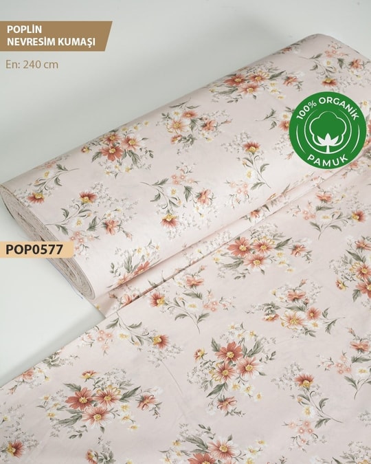 %100 Pamuk Poplin Nevresim Kumaşı En 240 cm-POP0577-77POP0577