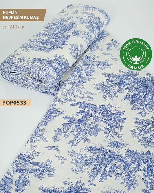 %100 Pamuk Poplin Nevresim Kumaşı En 240 cm-POP0533-33POP0533