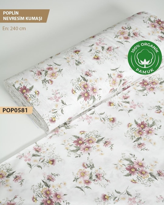 %100 Pamuk Poplin Nevresim Kumaşı En 240 cm-POP0581-81POP0581