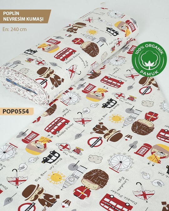 %100 Pamuk Poplin Nevresim Kumaşı En 240 cm-POP0554-54POP0554