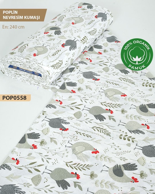 %100 Pamuk Poplin Nevresim Kumaşı En 240 cm-POP0558-58POP0558