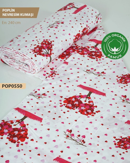 %100 Pamuk Poplin Nevresim Kumaşı En 240 cm-POP0550-50POP0550