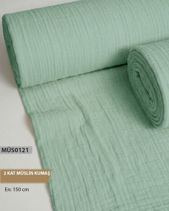 2 Kat  Müslin Kumaş Düz Renk  En=160cm-MÜS0121-21MÜS0121