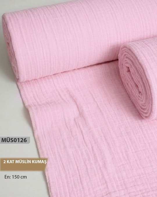 2 Kat  Müslin Kumaş Düz Renk  En=160cm-MÜS0126-26MÜS0126