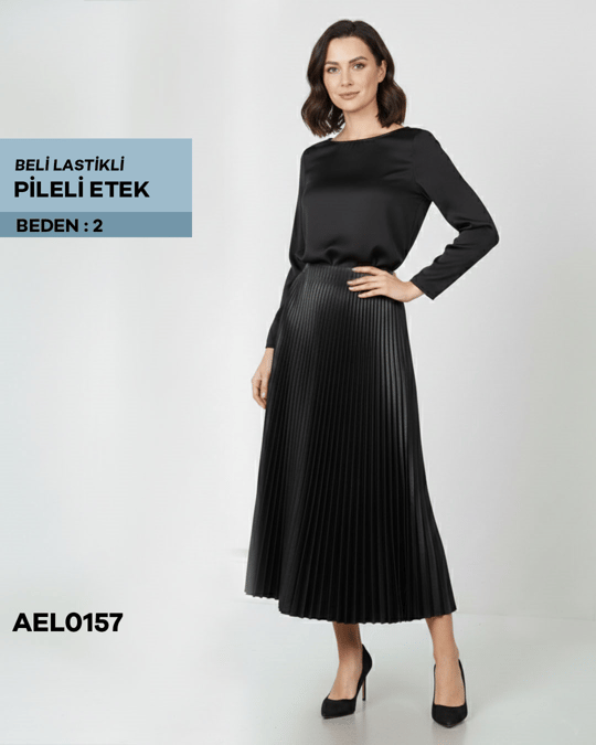 BELİ LASTİKLİ PİLELİ ETEK 2 beden AEL0157-21225AEL0157