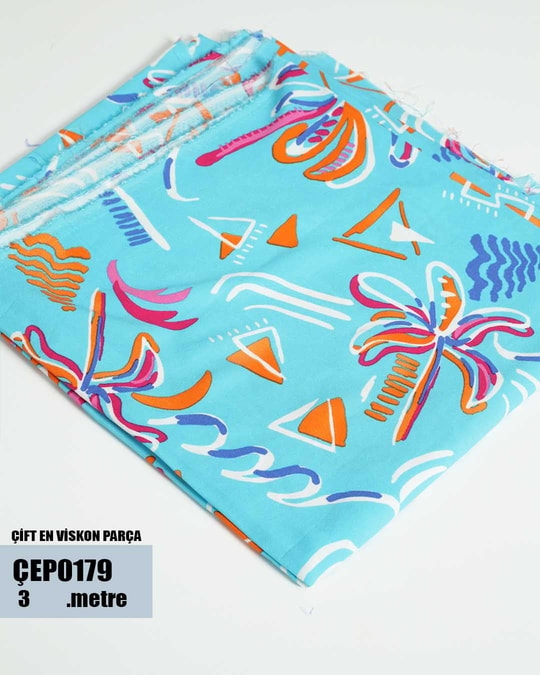 ÇİFT En Pamuk Viskon Parça Kumaş ÇEP0179-79ÇEP0179