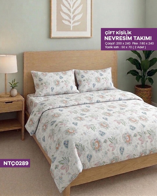 ÇİFT KİŞİLİK RANFORCE NEVRESİM TAKIMI NTÇ0289-32305NTÇ0289