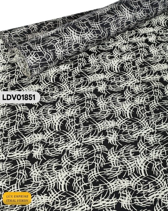 Dar En Siyah Beyaz Pamuk Viskon Kumaş ( TEK EN ) 90cm-LDV01851LDV01851
