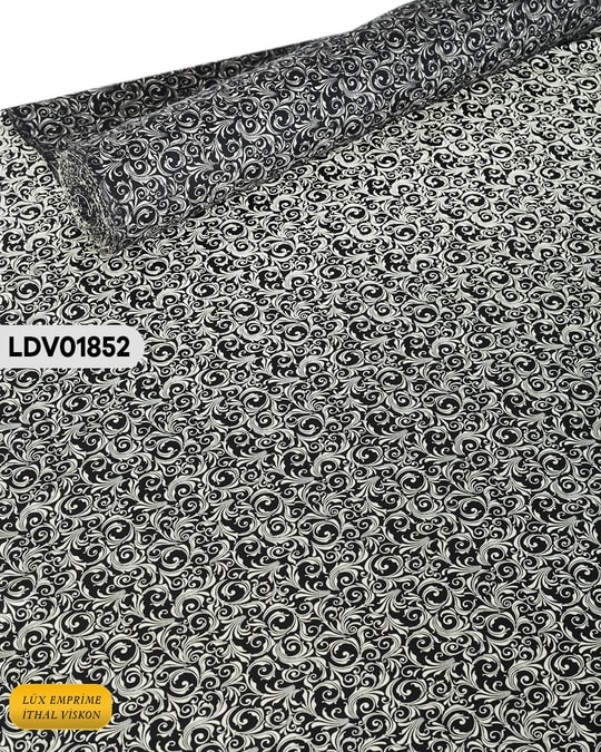 Dar En Siyah Beyaz Pamuk Viskon Kumaş ( TEK EN ) 90cm-LDV01852LDV01852