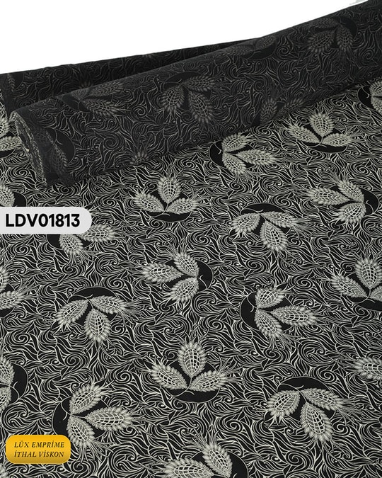Dar En Siyah Beyaz Pamuk Viskon Kumaş ( TEK EN ) 90cm-LDV01813LDV01813