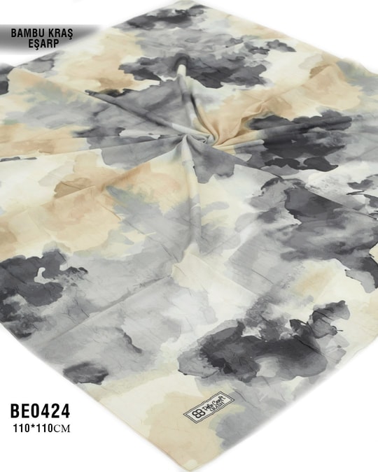 Desenli Bambu Kraş Eşarp 110*110cm BE0424-1711BE0424