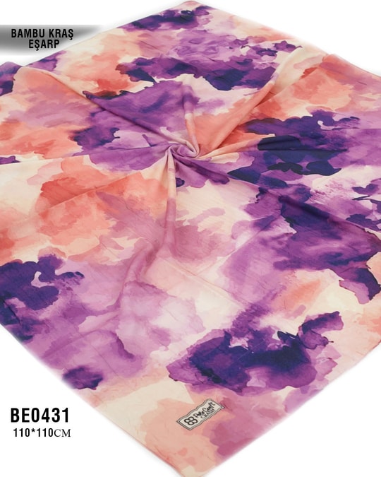 Desenli Bambu Kraş Eşarp 110*110cm BE0431-1724BE0431