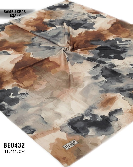 Desenli Bambu Kraş Eşarp 110*110cm BE0432-1726BE0432