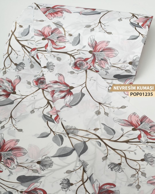 DESENLİ Poplin Nevresim Kumaşı En 240 cm-POP01235-235POP01235