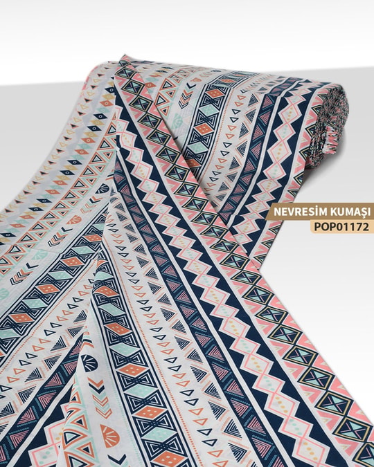 DESENLİ Poplin Nevresim Kumaşı En 240 cm-POP01172-172POP01172