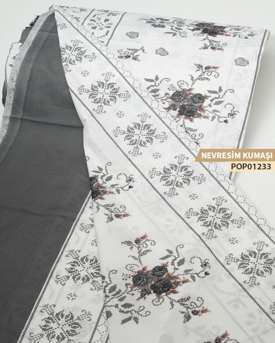 DESENLİ Poplin Nevresim Kumaşı En 240 cm-POP01233-233POP01233