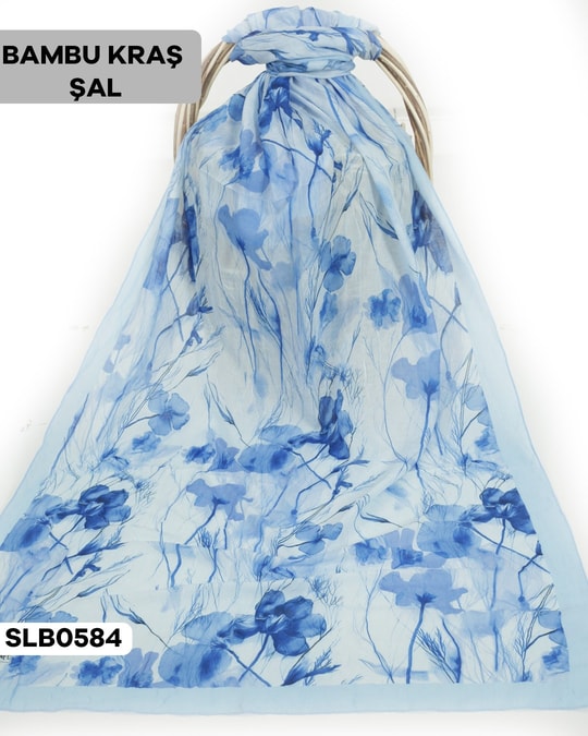 Desenli Soft Bambu Kraş Şal SLB0584-4332SLB0584