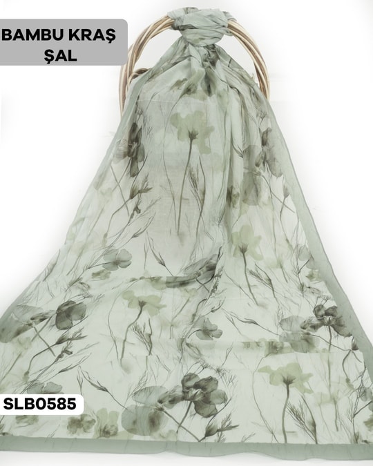 Desenli Soft Bambu Kraş Şal SLB0585-4334SLB0585