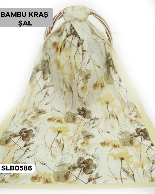 Desenli Soft Bambu Kraş Şal SLB0586-4335SLB0586