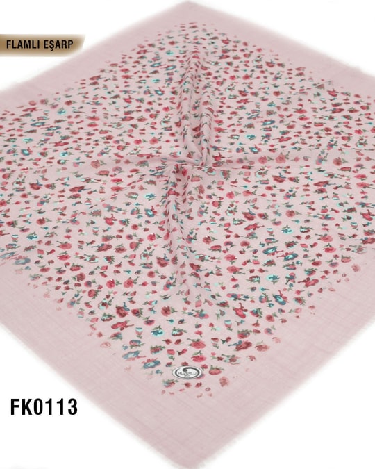 DOLCE İpek 100*100cm Flamlı Eşarp FK0113-4304FK0113