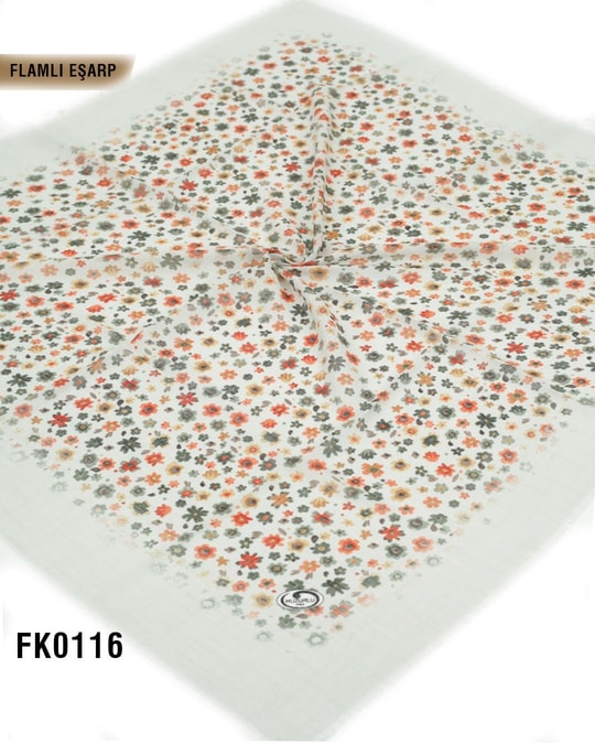 DOLCE İpek 100*100cm Flamlı Eşarp FK0116-4307FK0116