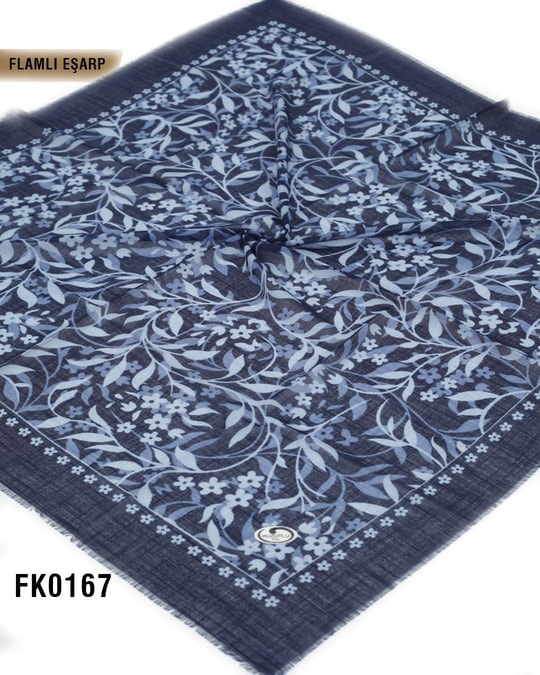 DOLCE İpek 100*100cm Flamlı Eşarp FK0167-4222FK0167