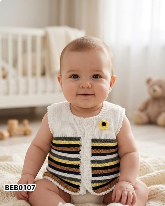 Örgü bebek yelek BY0107-7BY0107