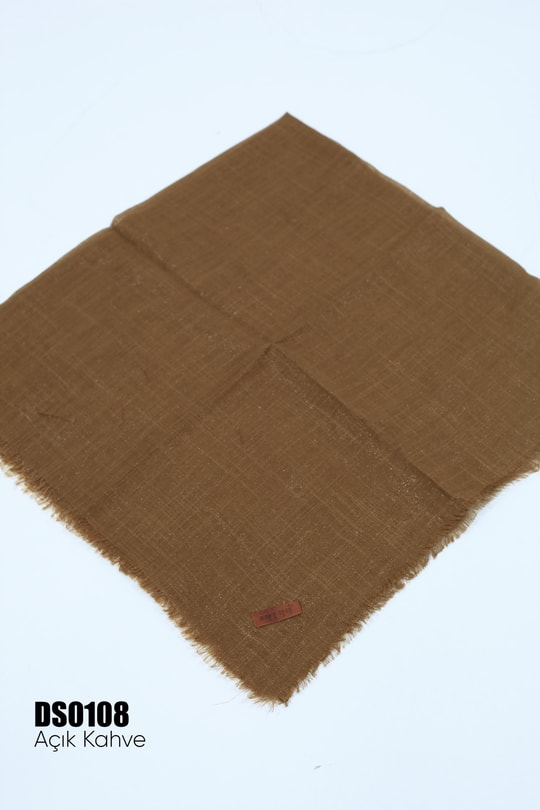 Soft İpek Düz Renk Simli Flamlı Eşarp DS0108-6436DS0108-6436