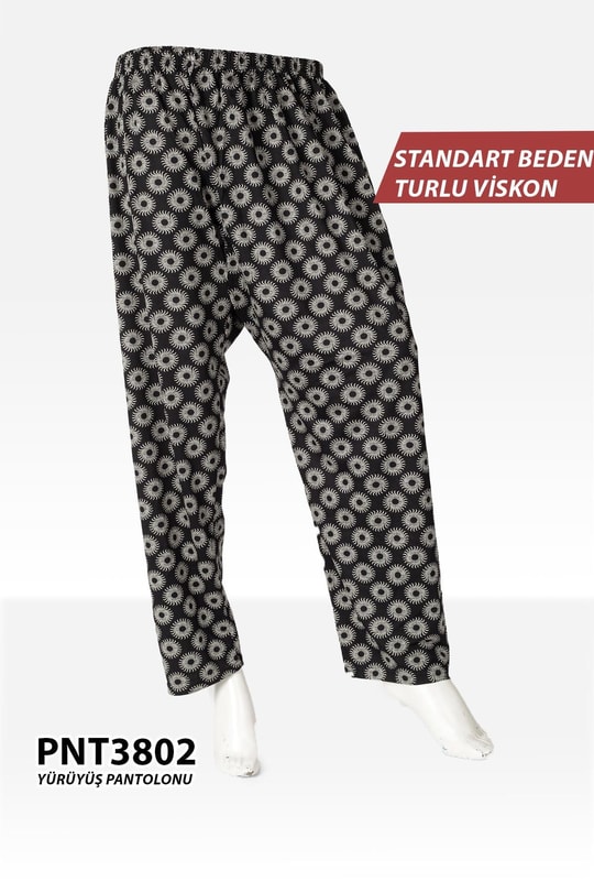 Standart Beden Turlu Viskon Yürüyüş Pantolonu PNT3802-2PNT3802