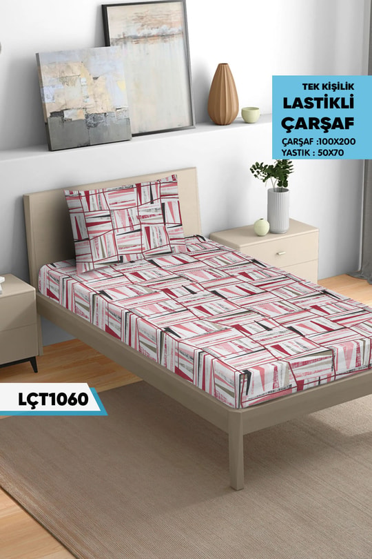 Tek Kişilik Lastikli Çarşaf Seti 100x200cm  LÇT1060-30908LÇT1060