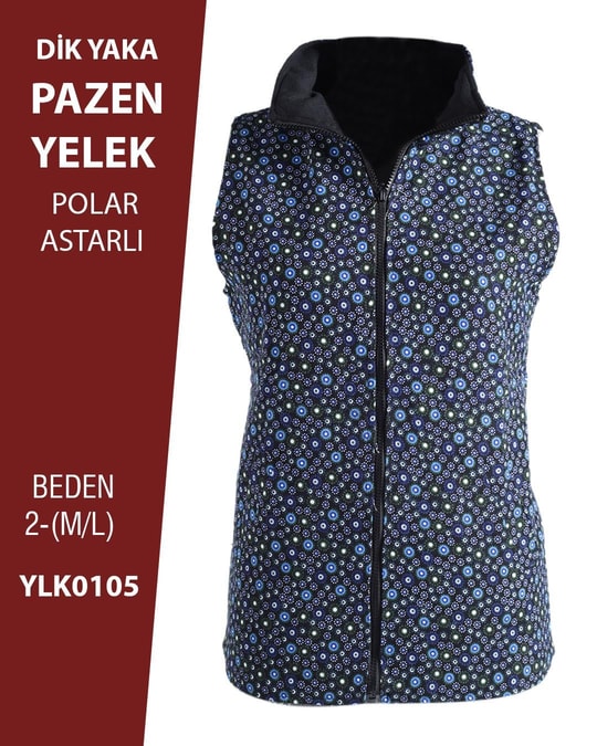 VİEMOR OTANTİK DİK YAKA PAZEN YELEK  M/L-2YLK0105