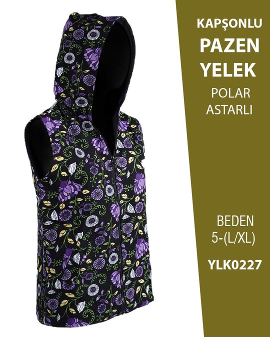 VİEMOR OTANTİK KAPÜŞONLU PAZEN YELEK  L/XL-5YLK0227