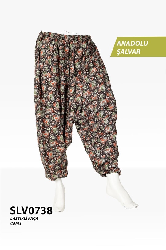 Viskon Lastik Palça Anadolu Şalvar (Cepli) SLV0738-21711SLV0738