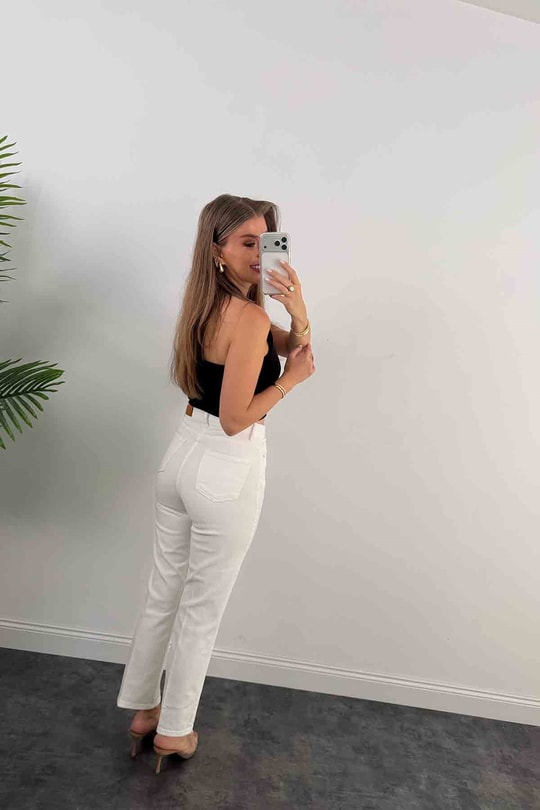 Premium Seri Kalem Paça Ütülü BF Jean Beyaz  