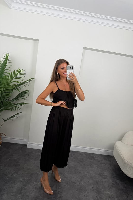 Premium Seri Pantolon Bluz Harem Takım Siyah