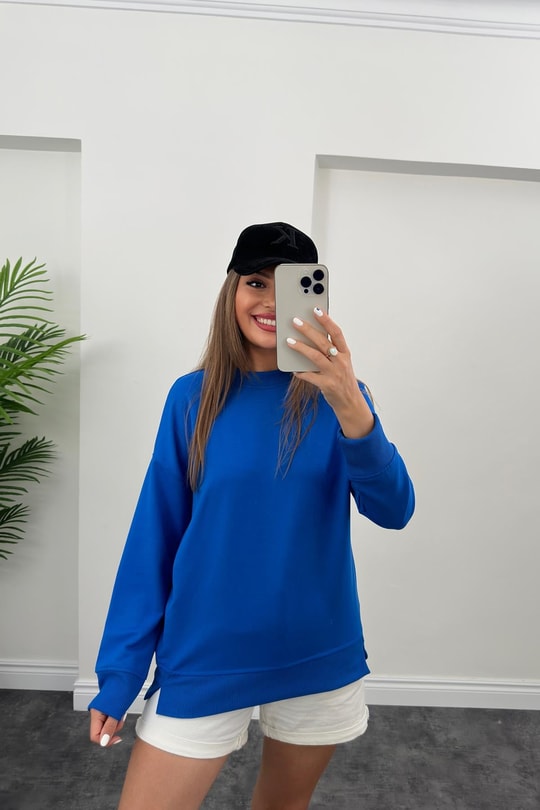 1. Sınıf Kalite Basic Sweat Mavi